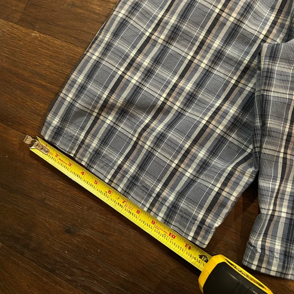Matix Plaid Skater Shorts Blue Grey Y2K‎ 90s Baggy Size 34